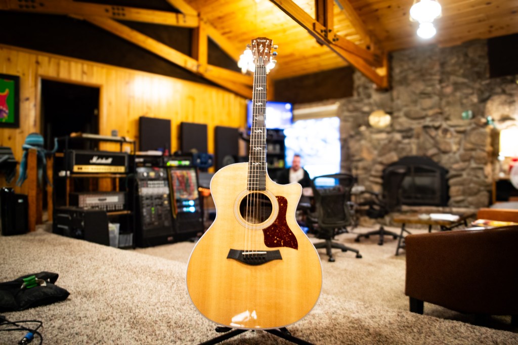 Our beautiful Taylor 414 ce-r in our live room/control room